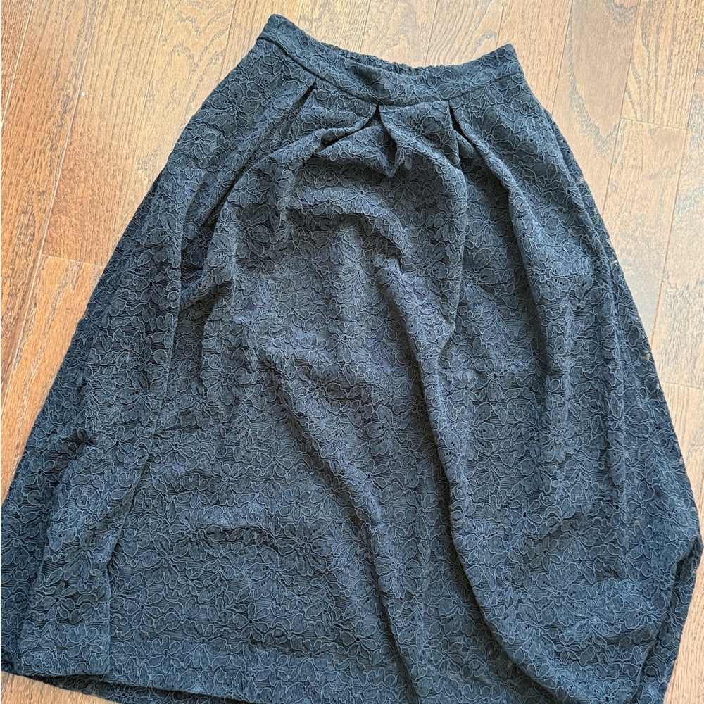 Boden Black Textured A-Line Skirt